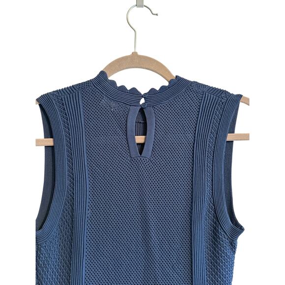 The Kooples Blue Open Knit Maxi Dress size Medium NWT - Picture 4 of 6